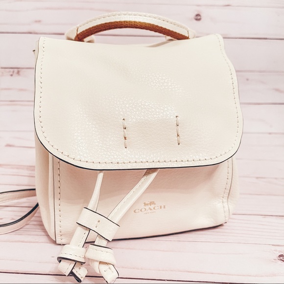 COACH white leather backpack authentic brand new main image 11